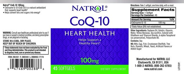 Natrol CoQ10 100mg (60 Sofgels)