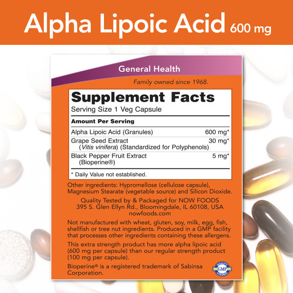 Now Alpha Lipoic Acid 600 mg 60 Stck.