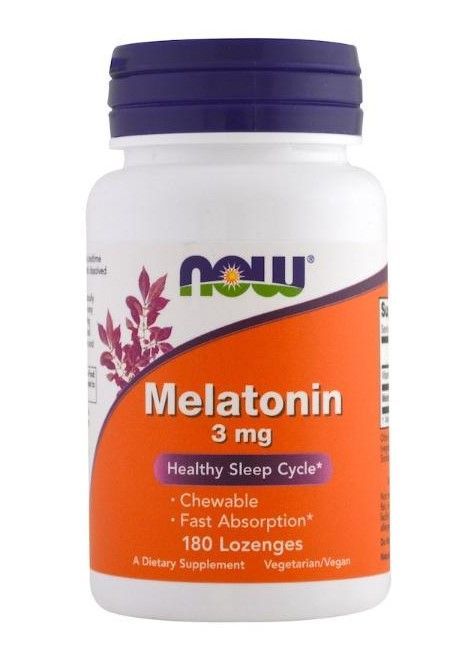 Now Food Melatonin 3 mg Chewable 180 Kautabletten